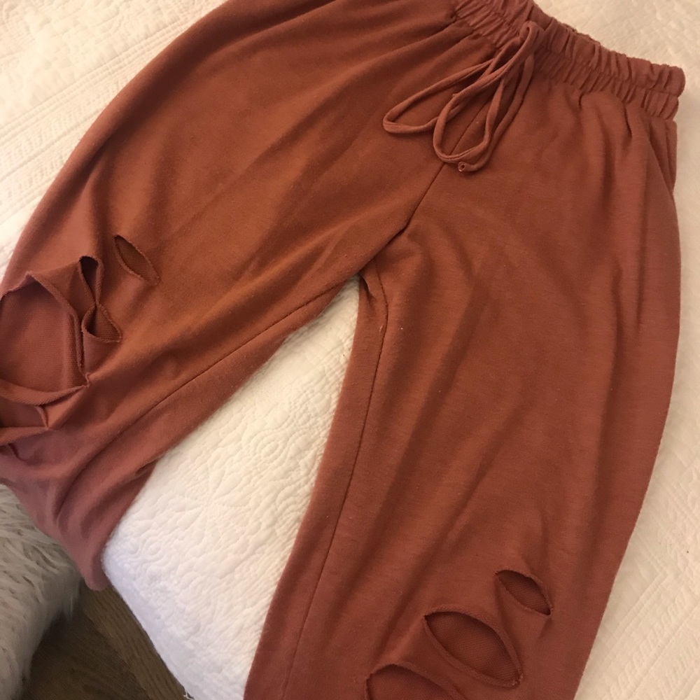 Pink Ripped Joggers